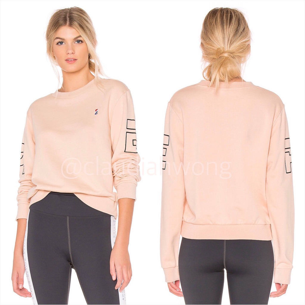 PE Nation Moneyball Logo Graphic Crewneck Sweatshirt In Nude Pink